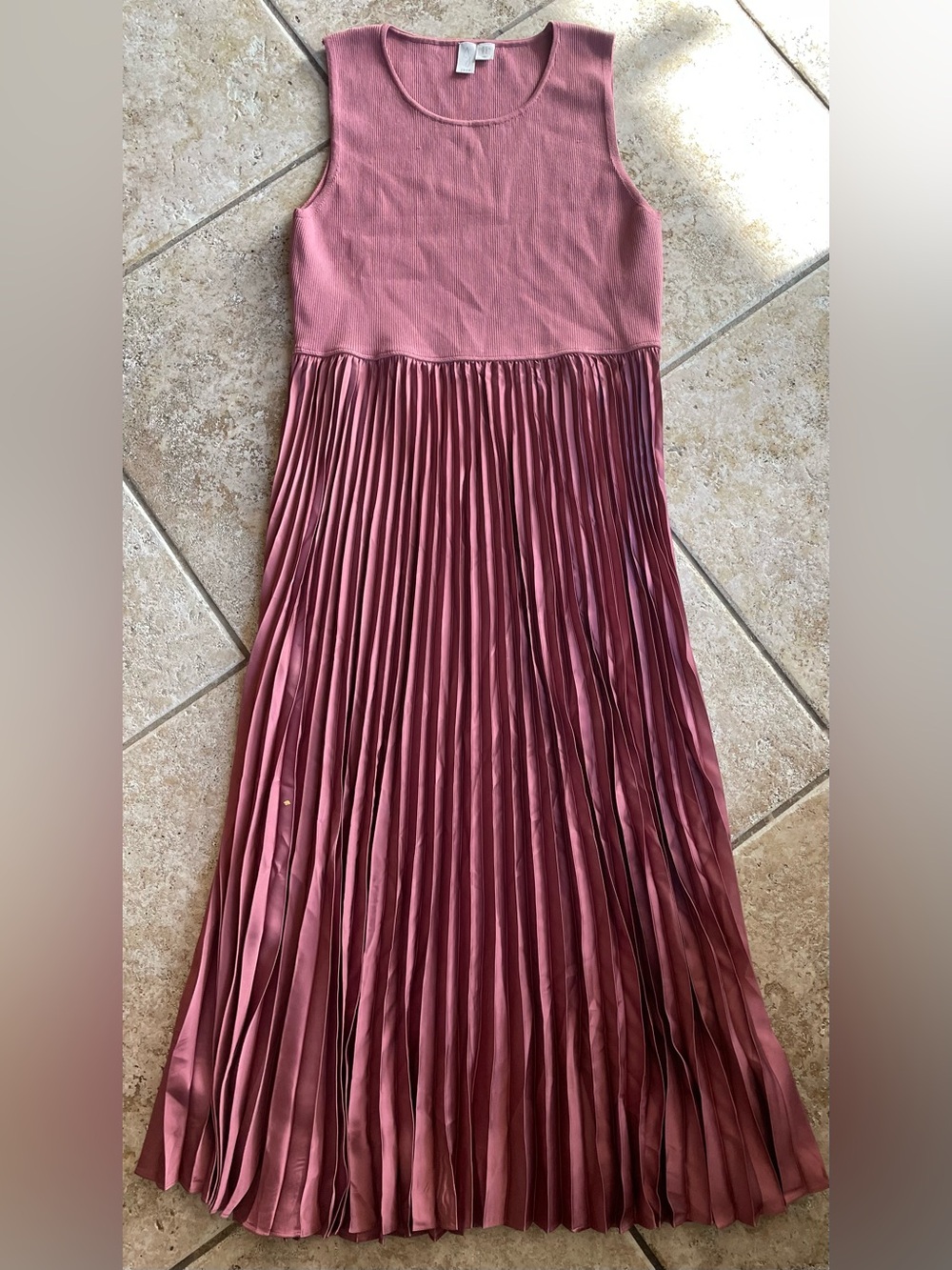 Joie Dusty Rose Pleated Maxi Skirt Dress